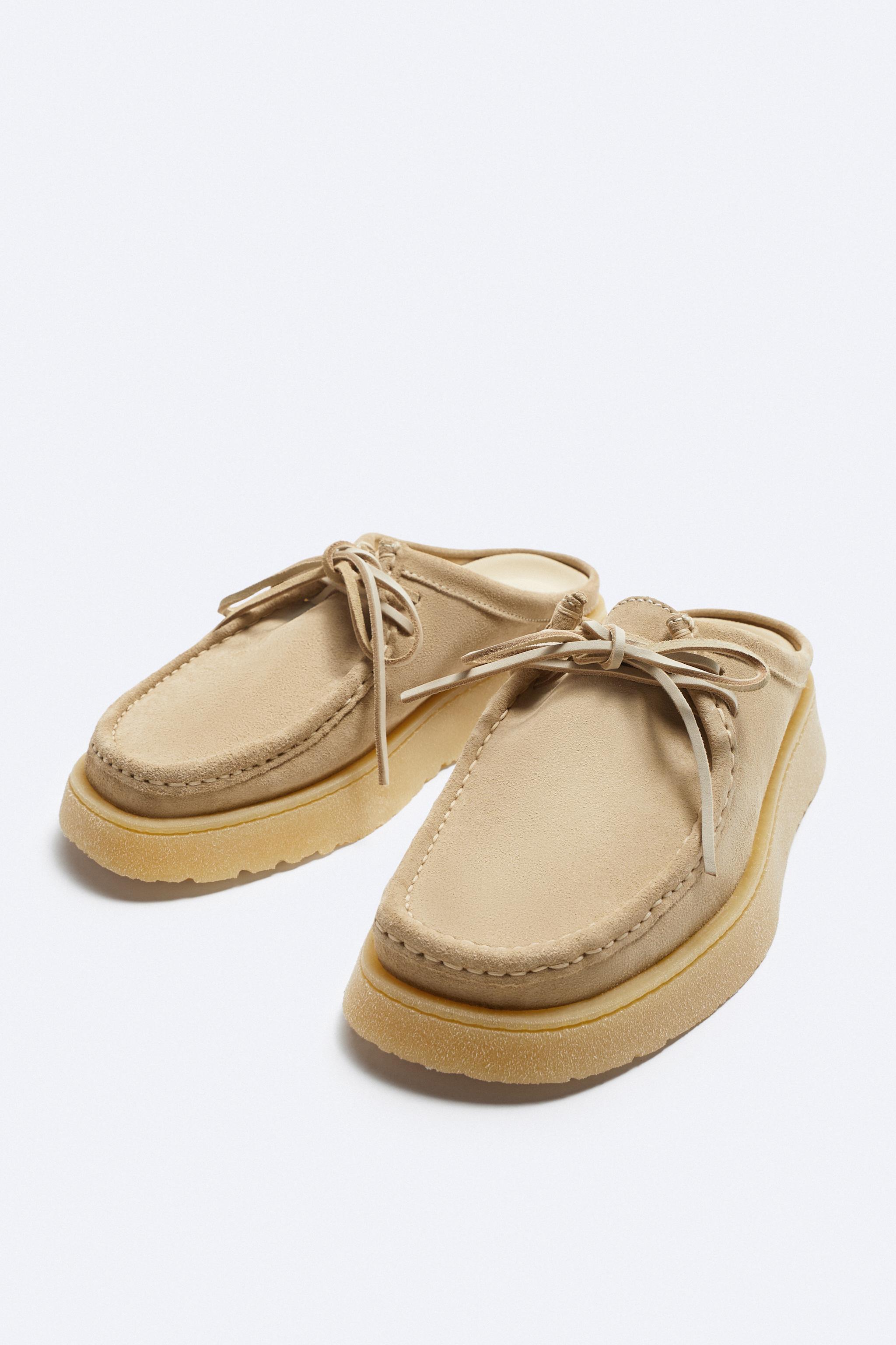 CLARKS® x ZARA WALLABEE® SUEDE MULES - Beige | ZARA United States