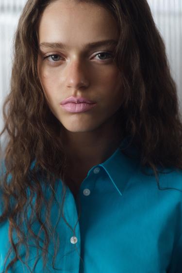 CHEMISE CINTRÉE EN TAFFETAS - Bleu électrique de Zara - Image 4