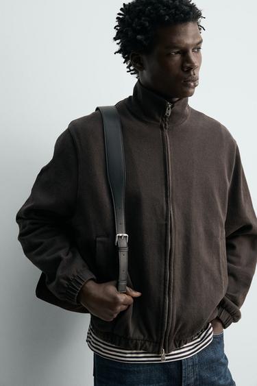 SAC À DOS EN CUIR À RABAT - Marron de Zara - Image 3