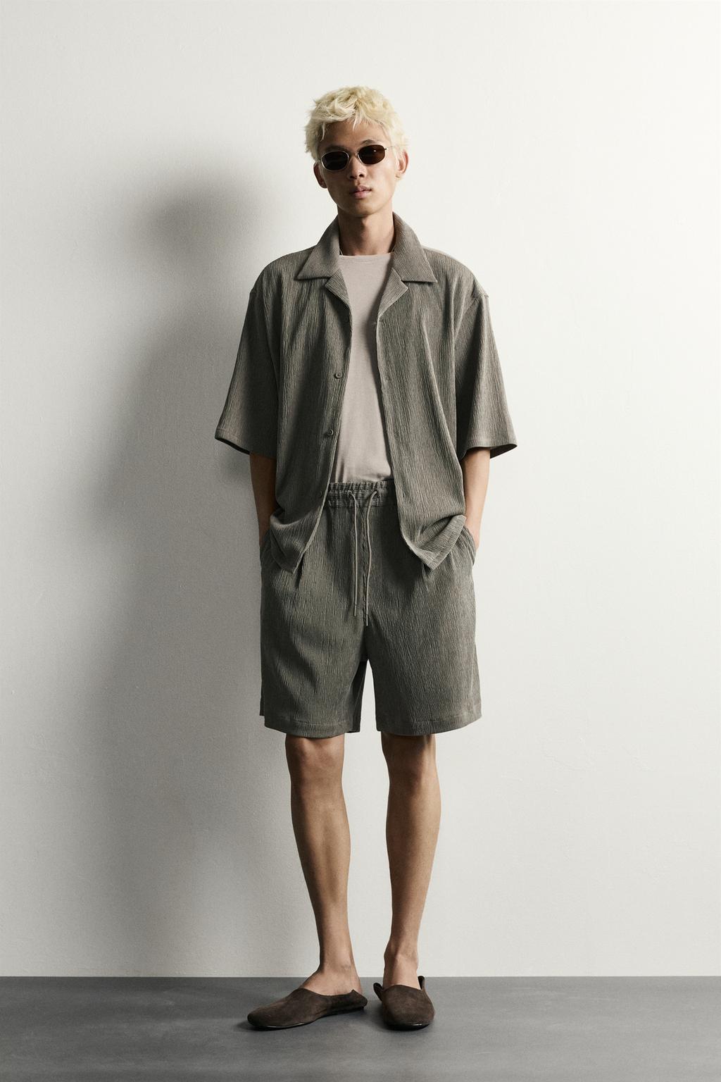 Zara Relaxed fit relyefli köynək