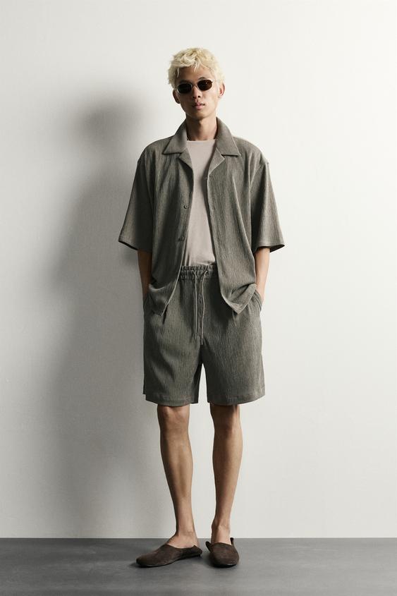 TEXTURED RELAXED FIT SHIRT - Light khaki by Zara - Image 0
