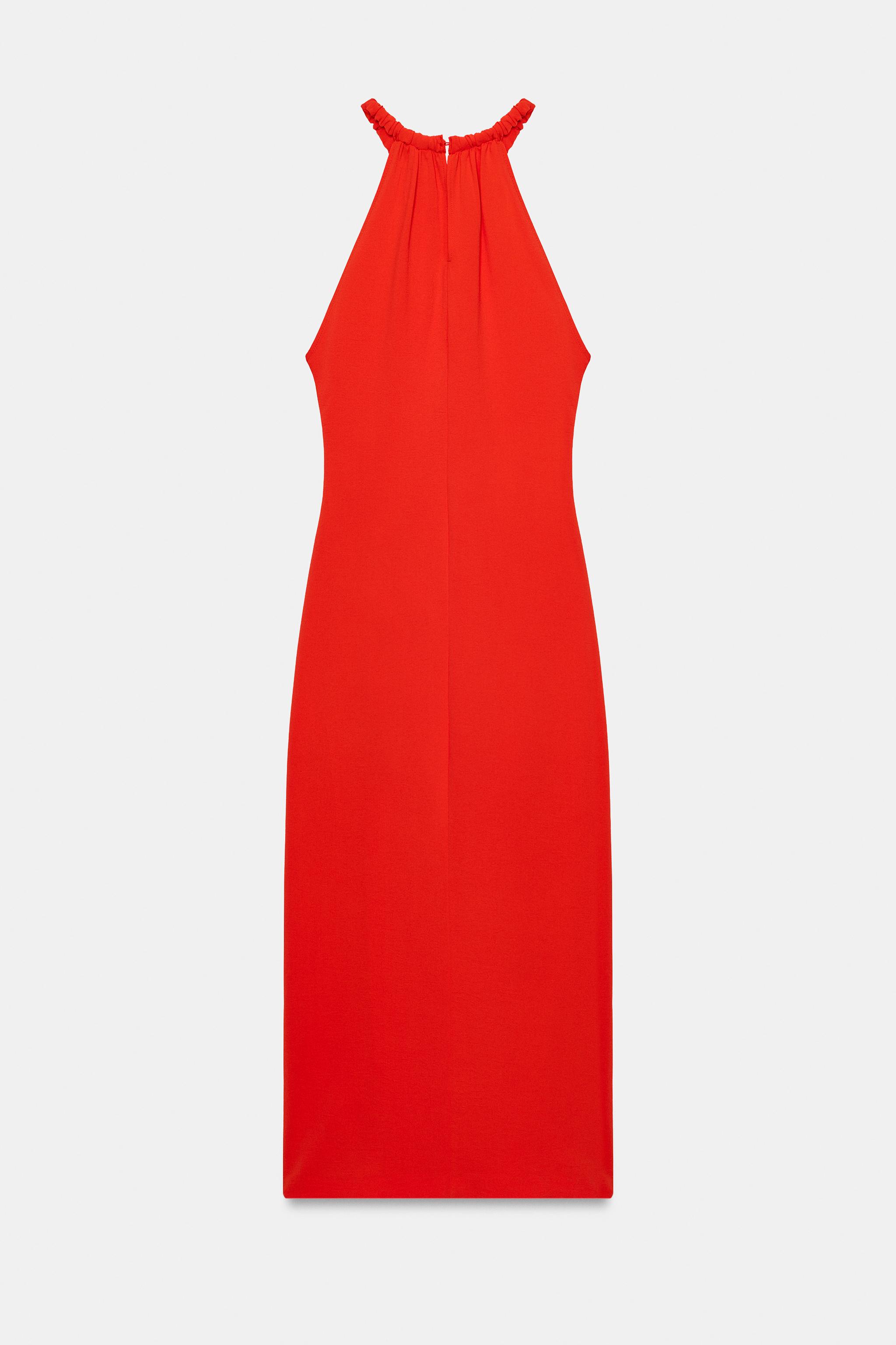 ROBE MI-LONGUE À ENCOLURE AMÉRICAINE AVEC QUINCAILLERIE