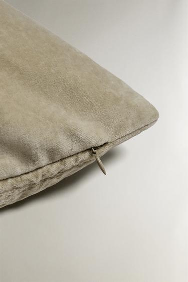 QUILTED CUSHION COVER - Light green by Zara - Image 3