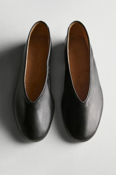 Zara Soft leather ballerinas - Black - Image 0