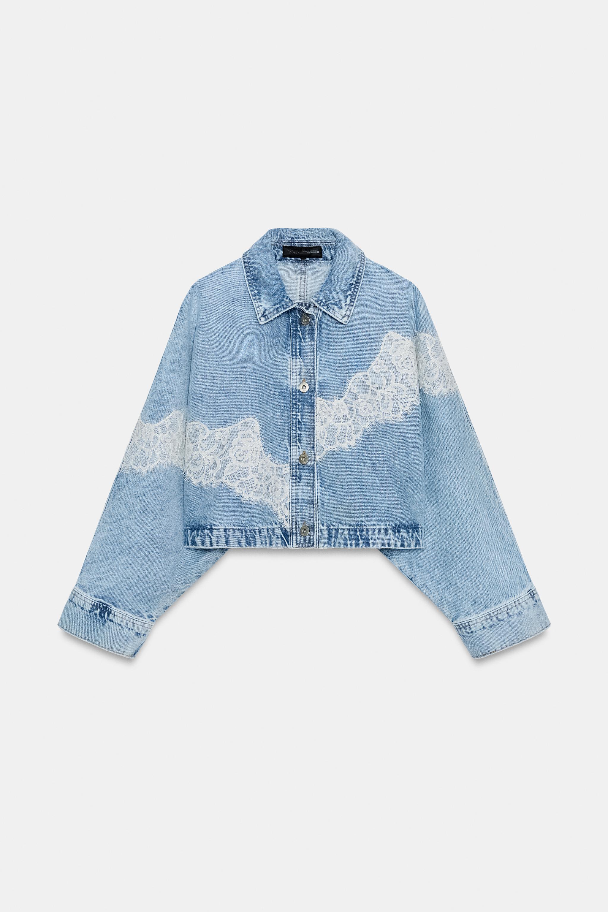 Z1975 KISA DANTEL DENIM CEKET TAKIMI