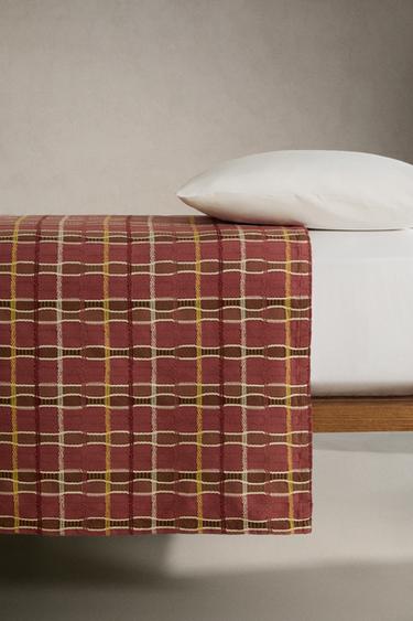 MULTICOLOURED STRIPES COTTON BEDSPREAD - Pink by Zara - Image 2