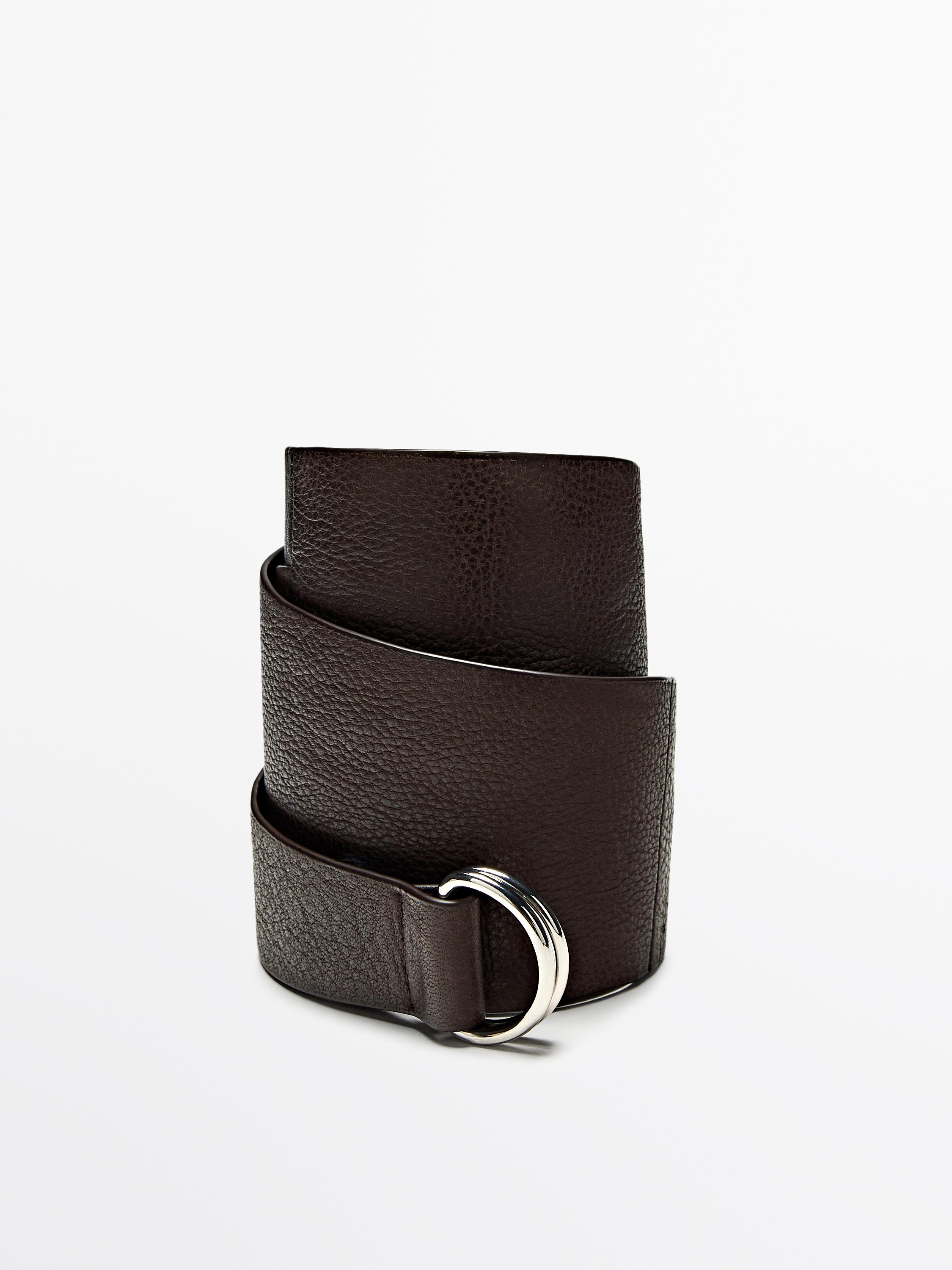 Ceinture obi détail boucle cuir nappa