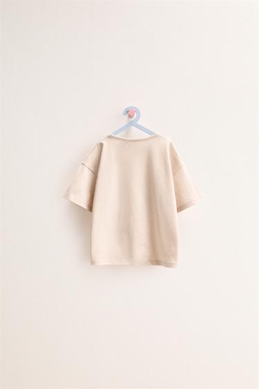 ZARA TIMELESS - PLAIN COTTON LINEN T-SHIRT - Light beige by Zara - Image 1