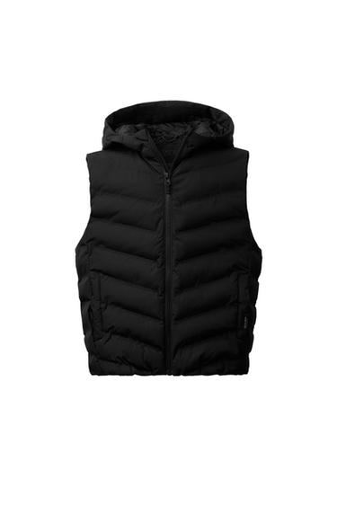 НАДЛЕГКИЙ ЖИЛЕТ ІЗ КАПЮШОНОМ WATER REPELLENT - Чорний Zara