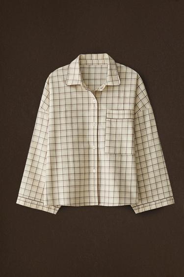 ENSEMBLE PYJAMA EN COTON À CARREAUX DE NOËL - Écru de Zara - Image 5