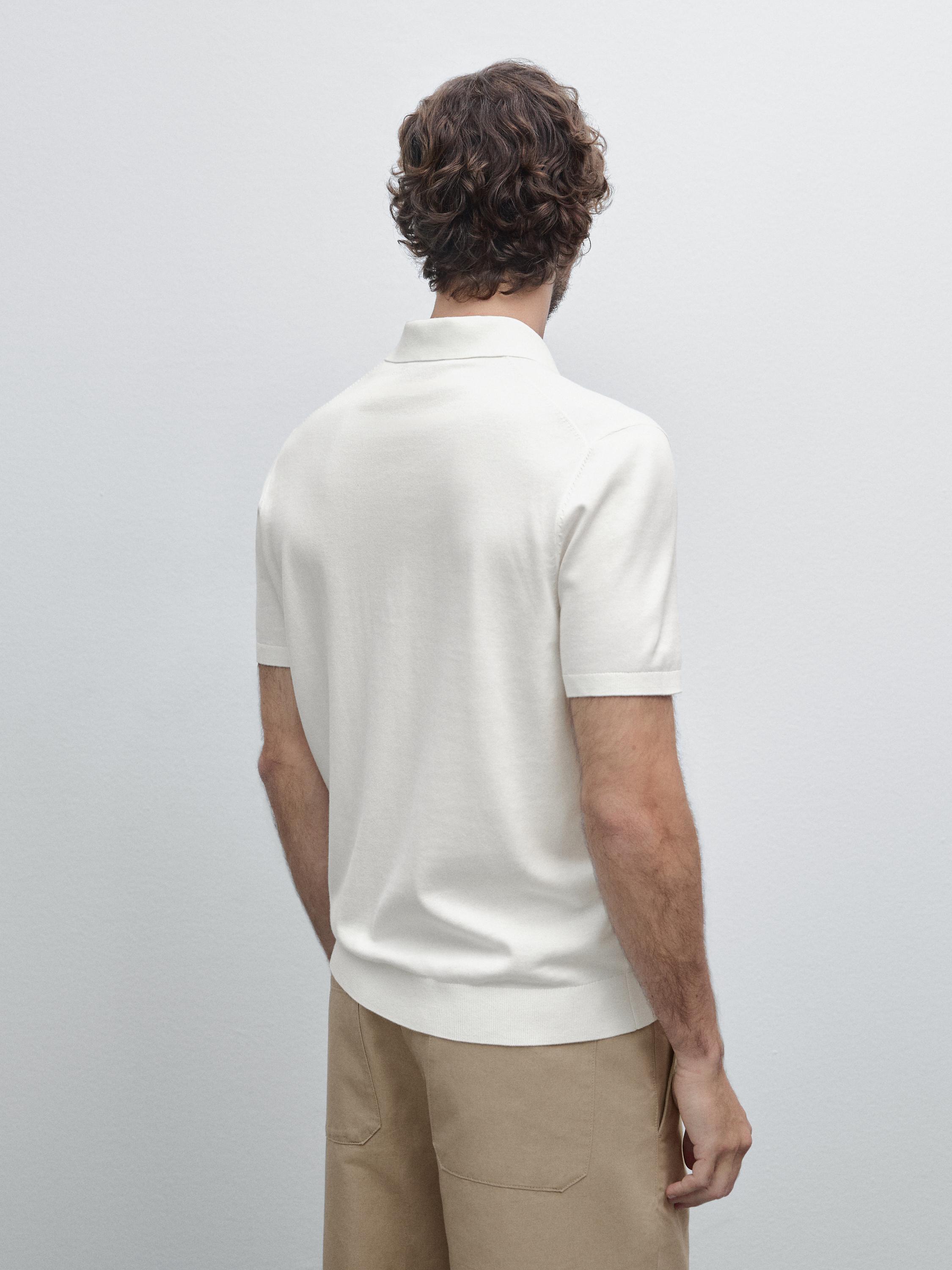 Polo en maille de coton à manches courtes