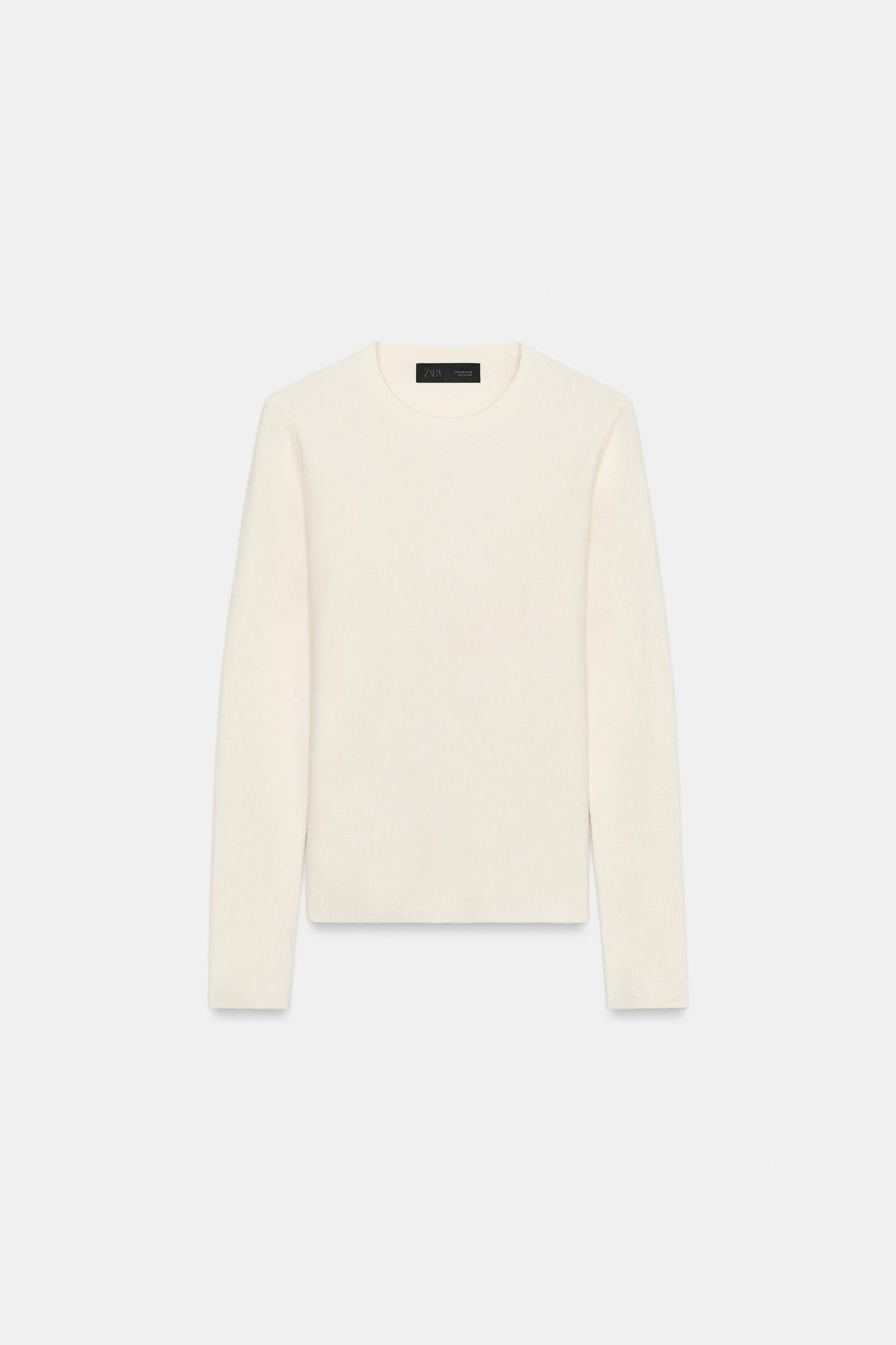Женский свитер Zara Soft Touch Knit, цвет: Экрю — фото 7