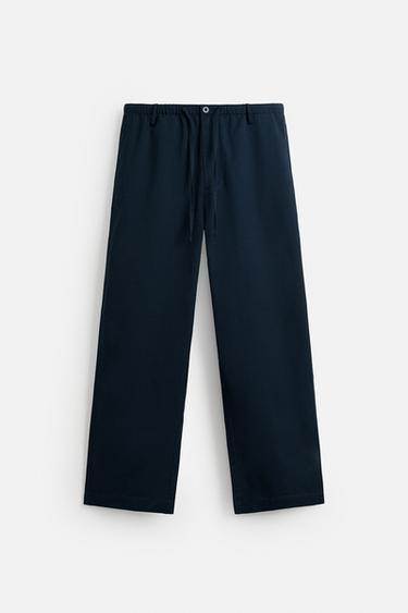 RELAXED FIT STRAIGHT-LEG TROUSERS - Navy blue by Zara