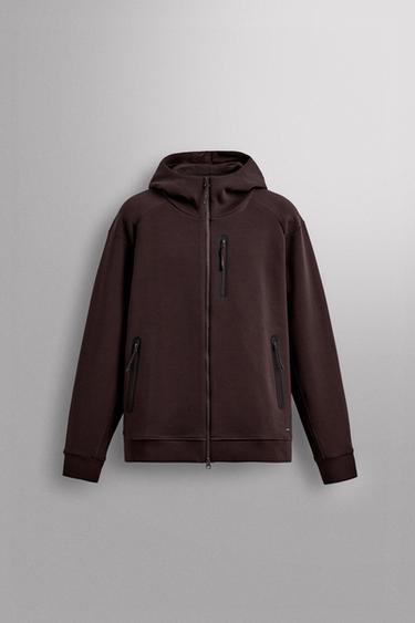 TECHNISCHES SWEATSHIRT MIT REISSVERSCHLUSS UND KAPUZE - Burgundrot von Zara