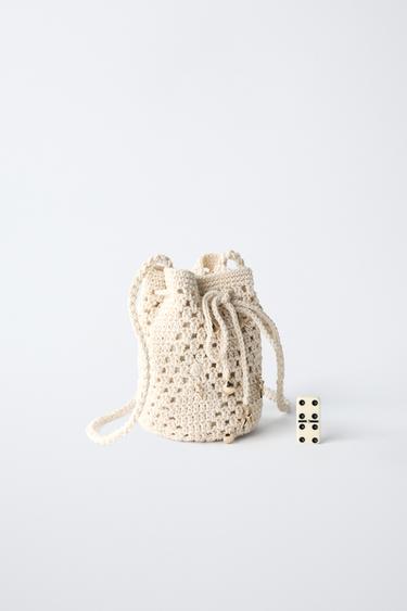SAC BANDOULIÈRE CROCHET DÉTAILS BLEU MARINE - Blanc écru de Zara - Image 5