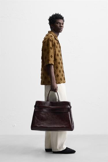 CHEMISE EN JACQUARD À TEXTURE - Marron de Zara - Image 3