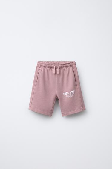 BERMUDA DE JOGGING TEINT EN PIÈCE - Rose / Mauve de Zara