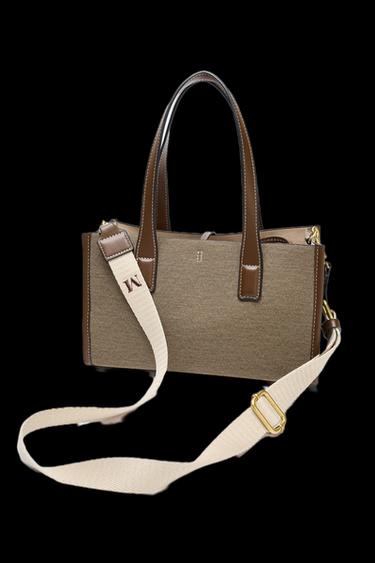 WOVEN TOTE BAG - Taupe Grey by Zara - Image 0