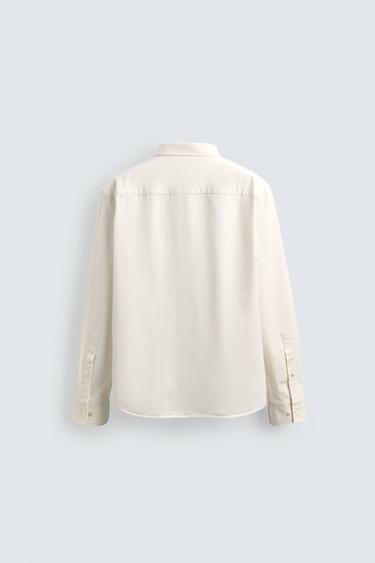 CHEMISE EN JEAN COUPE DÉCONTRACTÉE - Blanc de Zara - Image 7