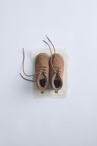 TIMELESZ - BOTA DE COURO FORRADA - Marrom-areia da Zara