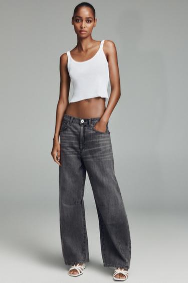 JEANS TRF BALLOON BAGGY DE CINTURA MÉDIA - Preto da Zara