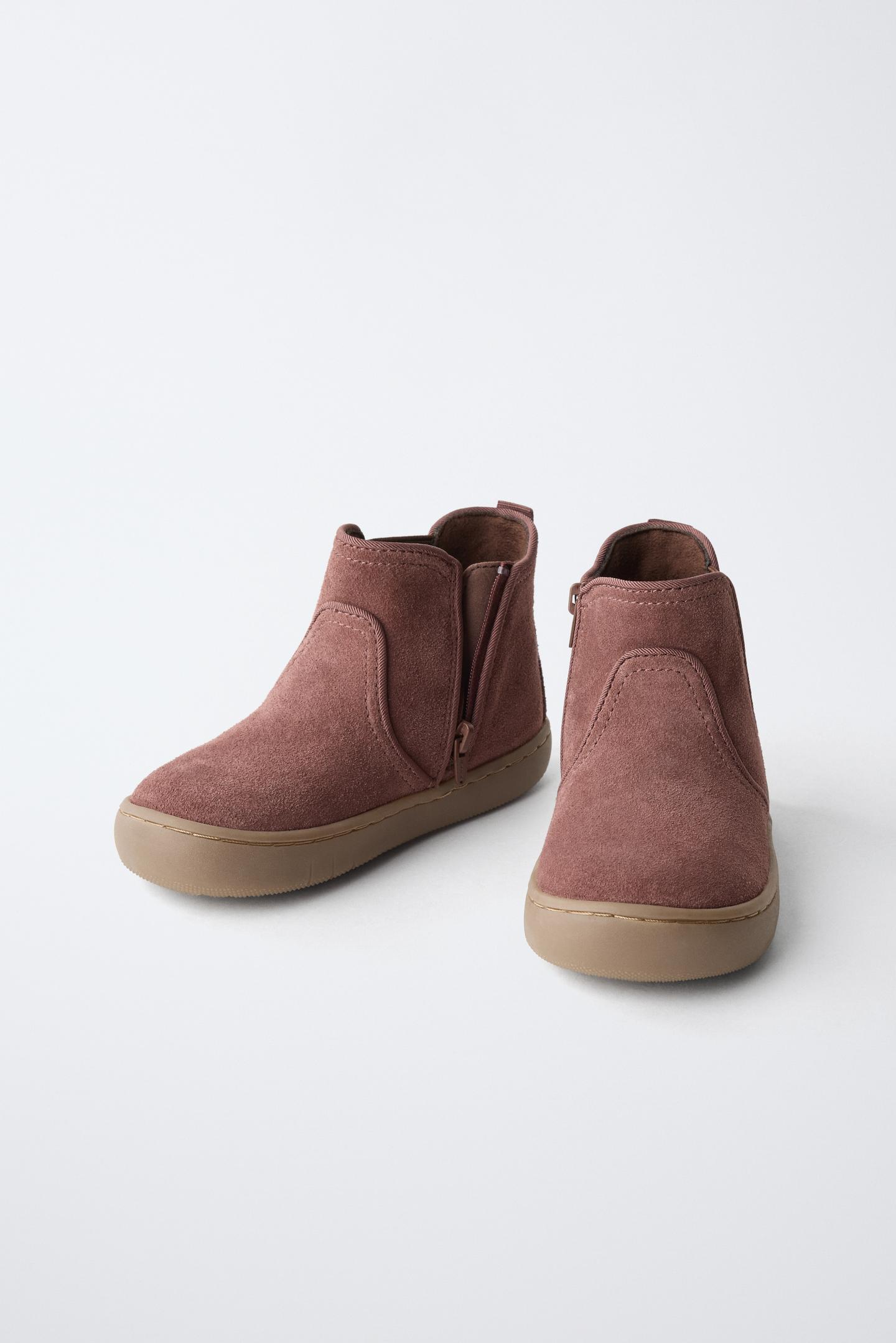 Детские ботинки Zara Leather Barefoot Chelsea, цвет: Коричневый — фото 6