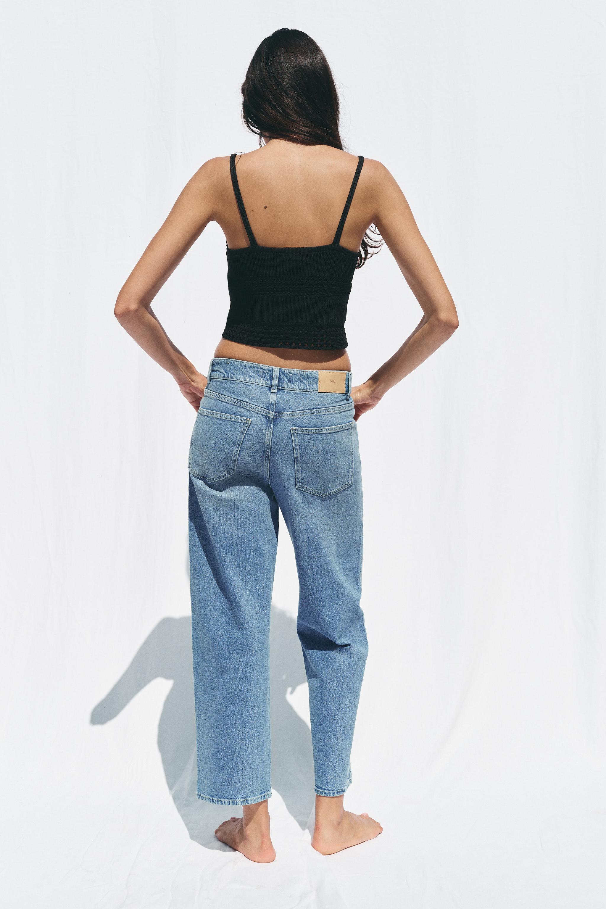 はな⭐︎ Z1975 WIDE LEG HIGH RISE COMBINED JEANS - Mid-blue | ZARA