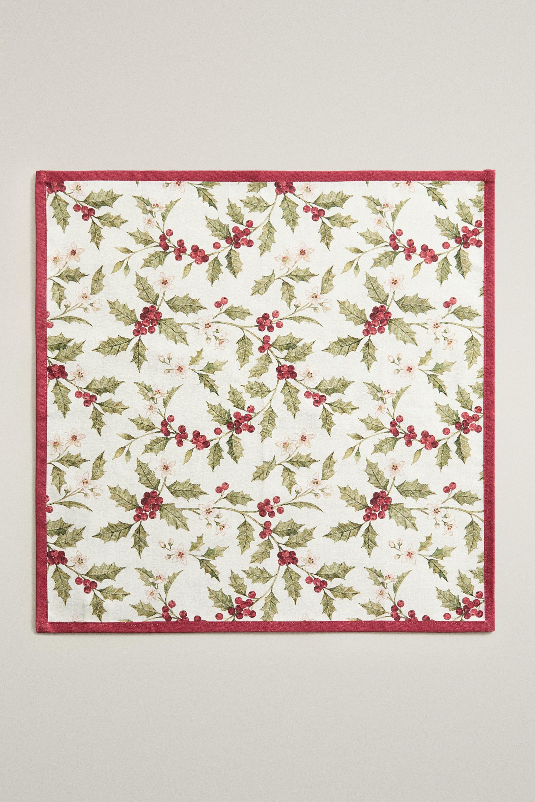 SERVIETTES DE TABLE COTON HOUX NOËL (LOT DE 2)