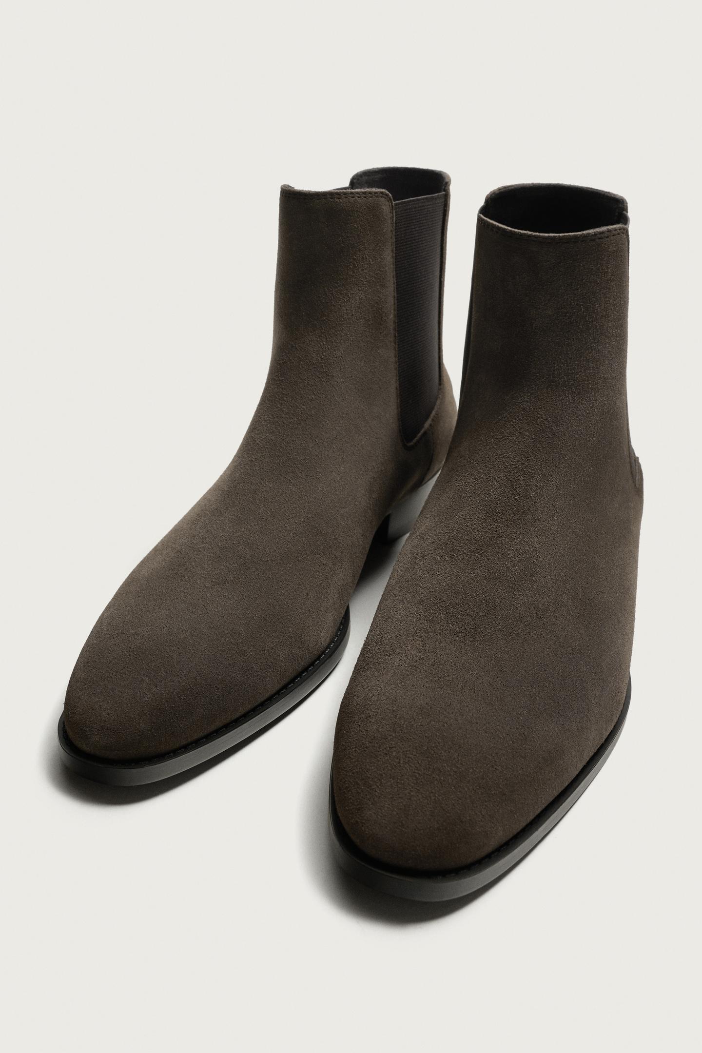 Ботинки Zara Leather Chelsea, цвет: Коричневый — фото 5
