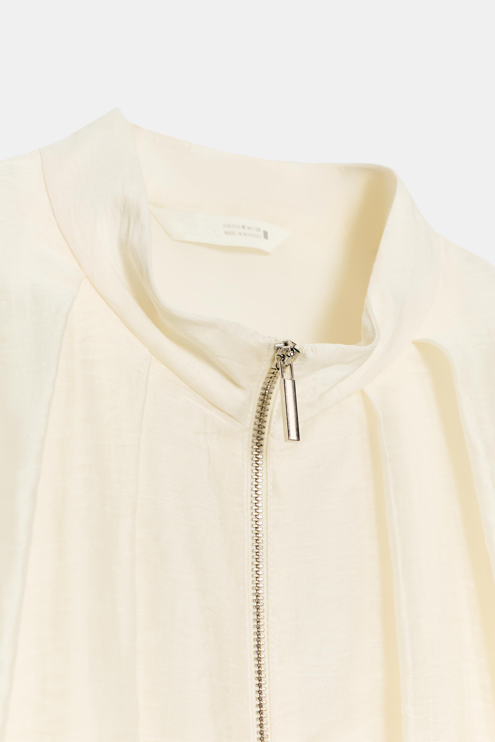 Женские куртки Zara PLEATED BOMBER JACKET — фото 9