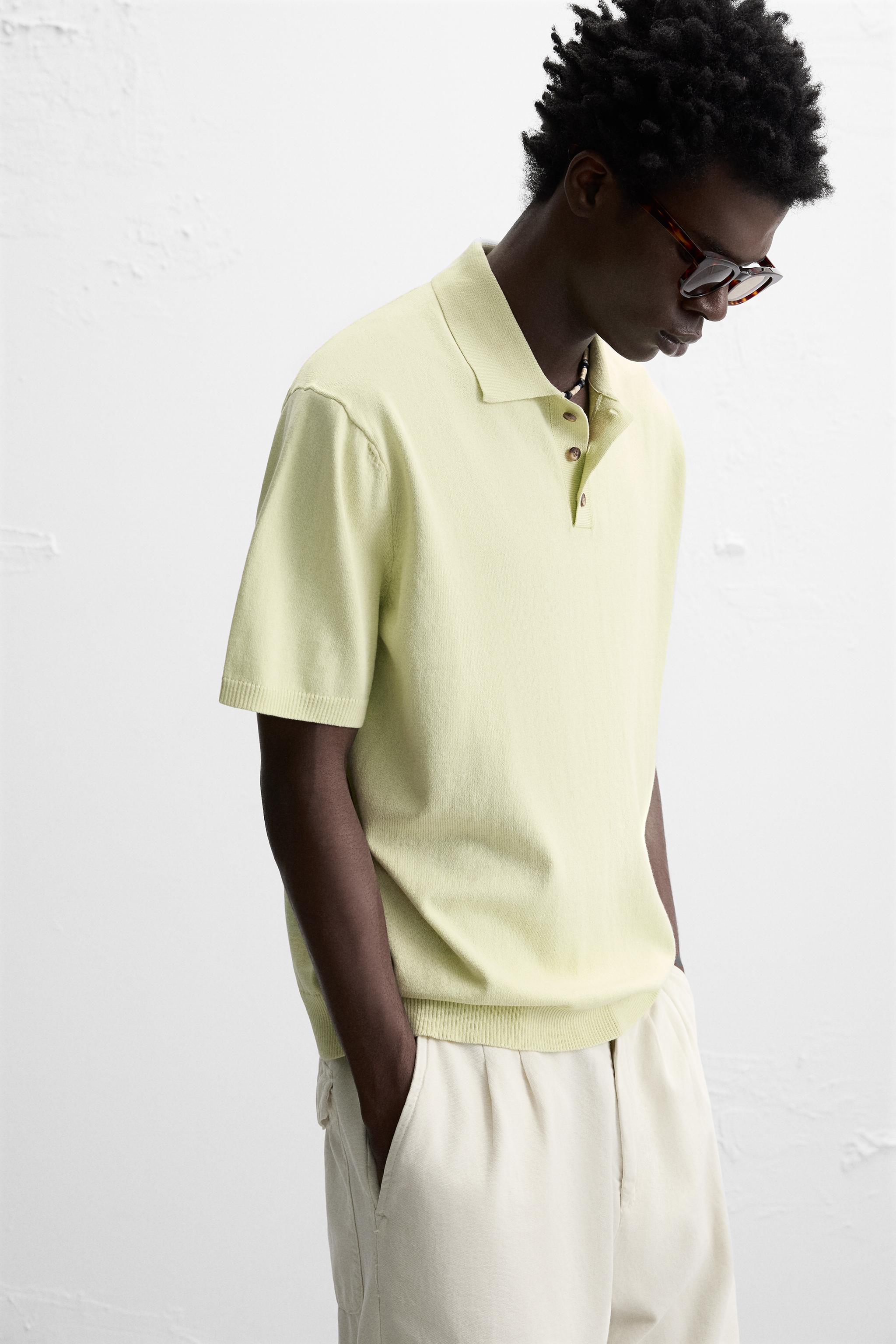 WASHED COTTON KNIT POLO SHIRT - Lime green | ZARA United States