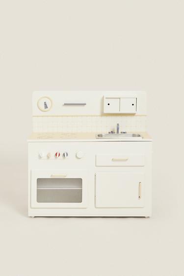 KIDS' WOODEN PLAY KITCHEN — Cream 1