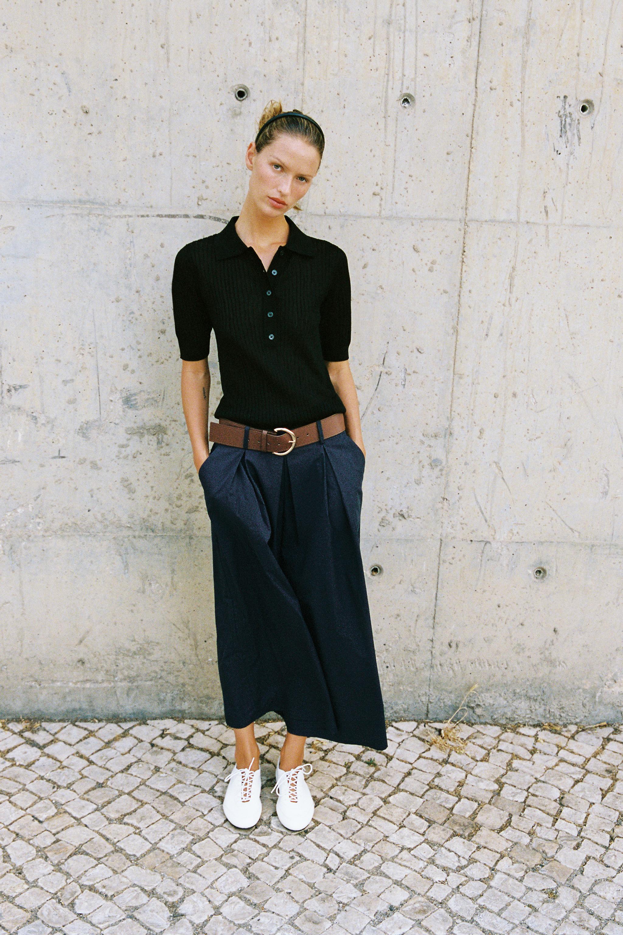 Женские брюки Zara BELTED CULOTTES — фото 5