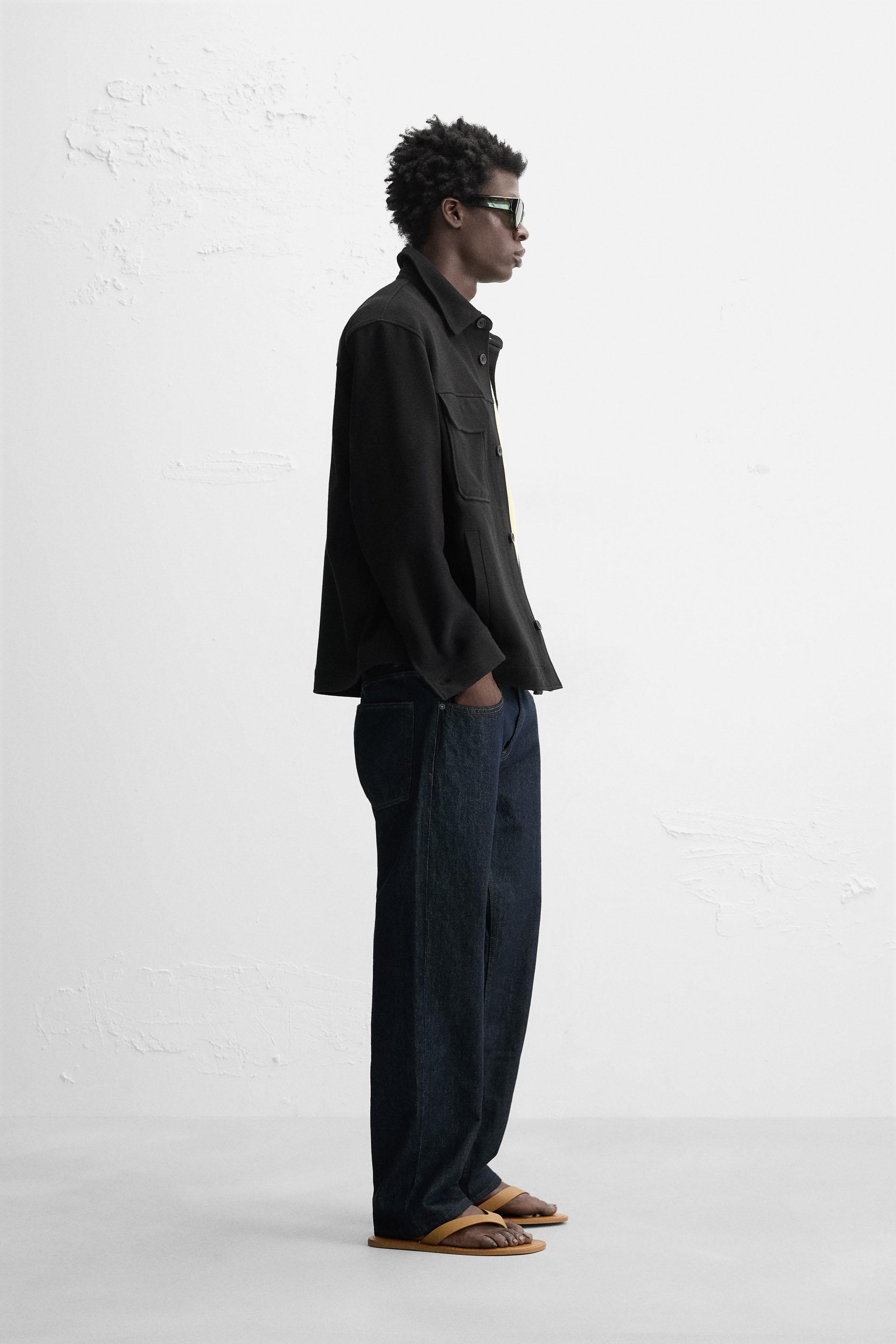 COMFORT TEXTURED OVERSHIRT - Black | ZARA New Zealand