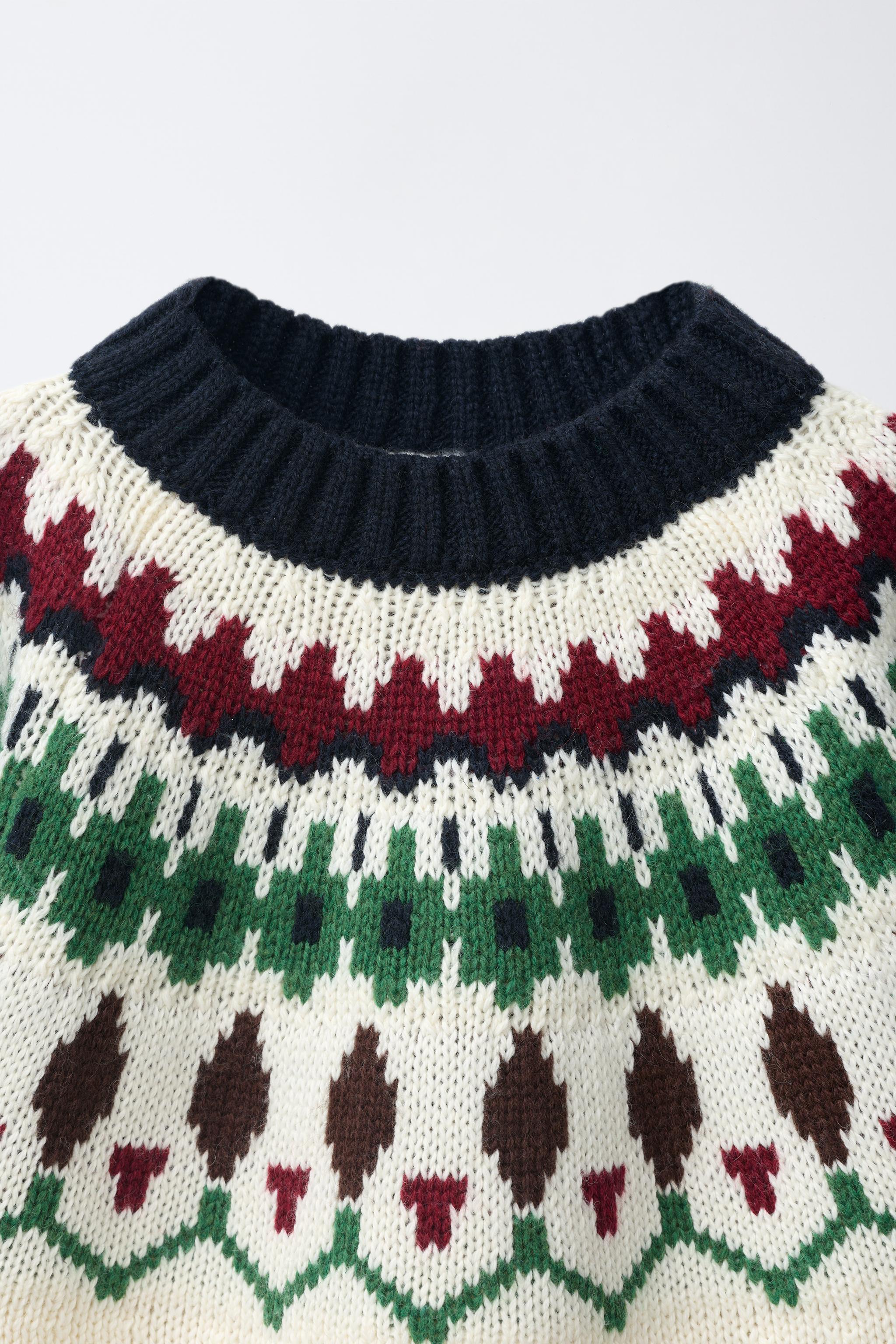 Детские свитеры Zara WOOL-BLEND JACQUARD KNIT SWEATER — фото 3