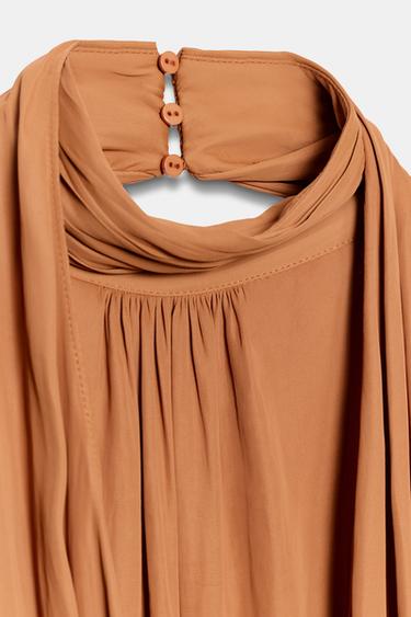 TOP SATINÉ ET DRAPÉ - Curry de Zara - Image 5