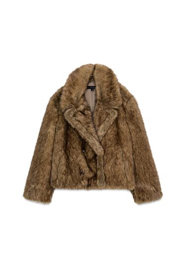 SHORT FAUX FUR COAT