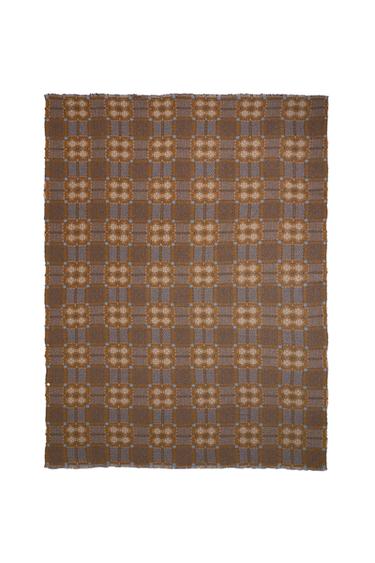 Zara GEOMETRIC DESIGN BLANKET - Brown