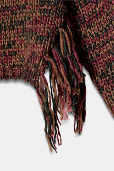 PULL EN MAILLE FRANGES LATÉRALES - Multicolore de Zara - Image 6