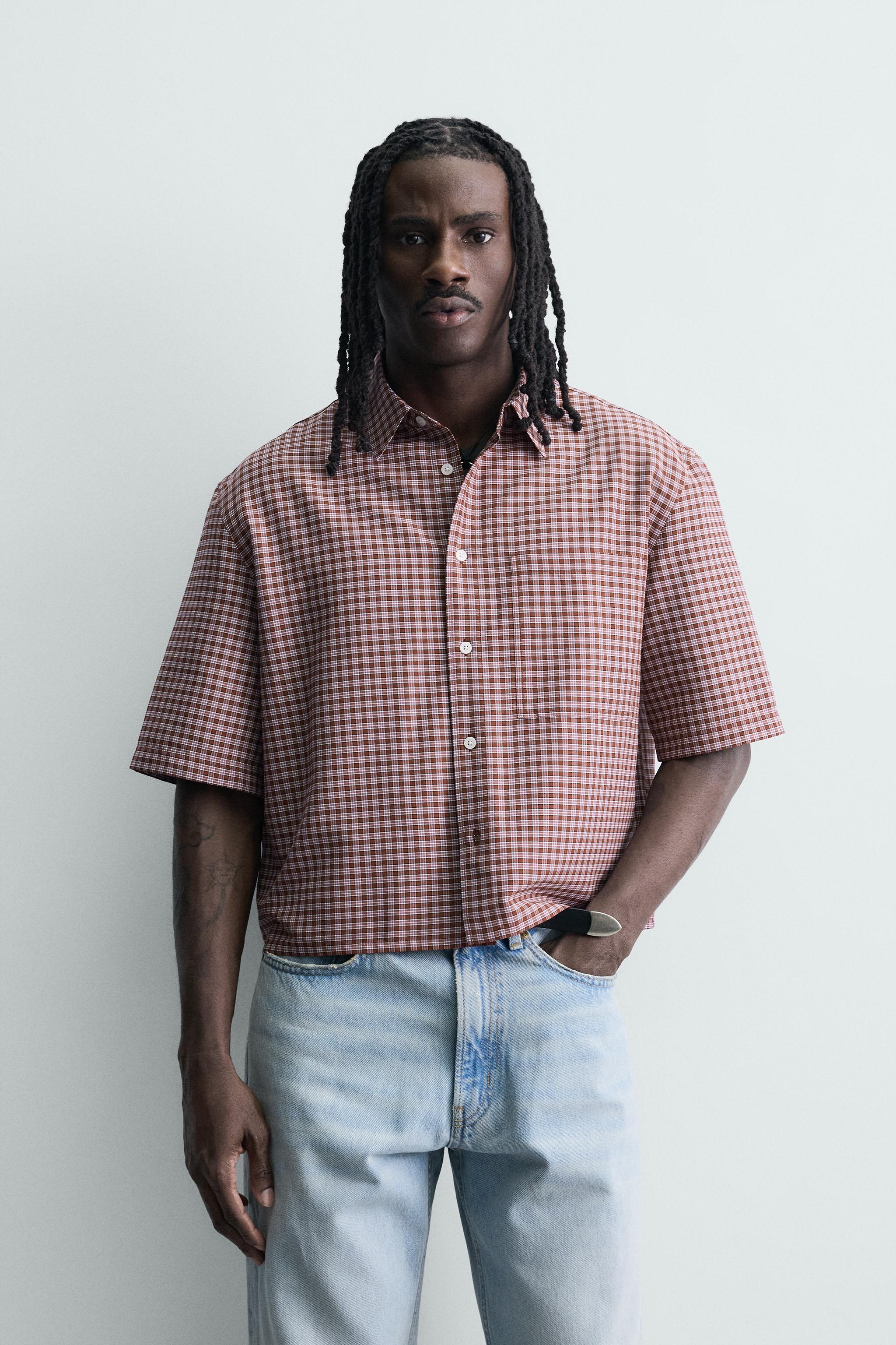 PLAID CROPPED FIT SHIRT