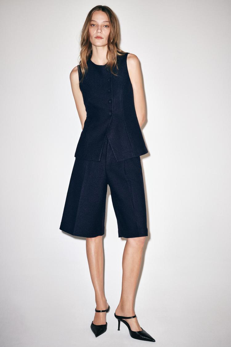 WOOL EFFECT BERMUDA SHORTS