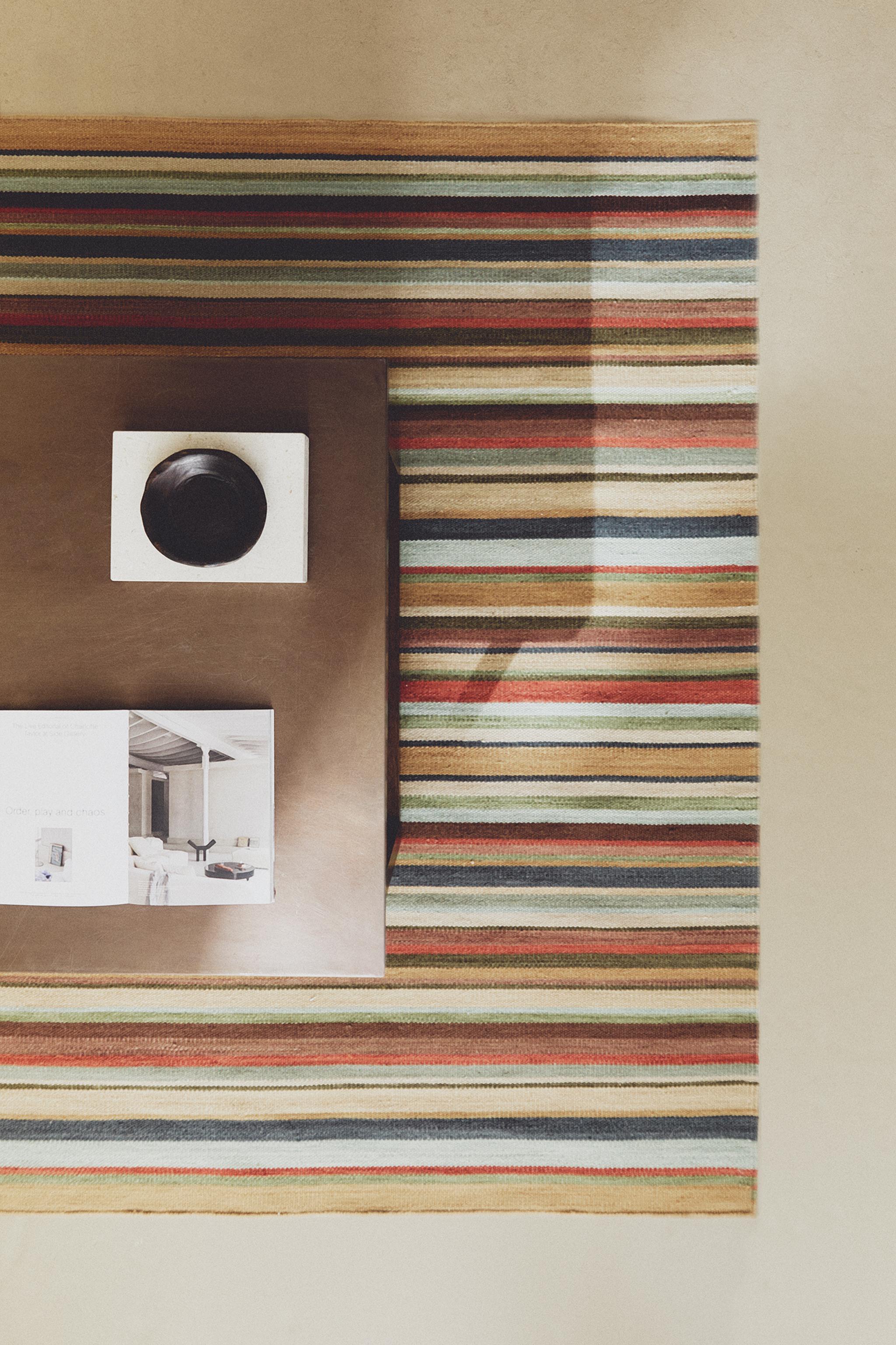 STRIPED COLORED AREA RUG