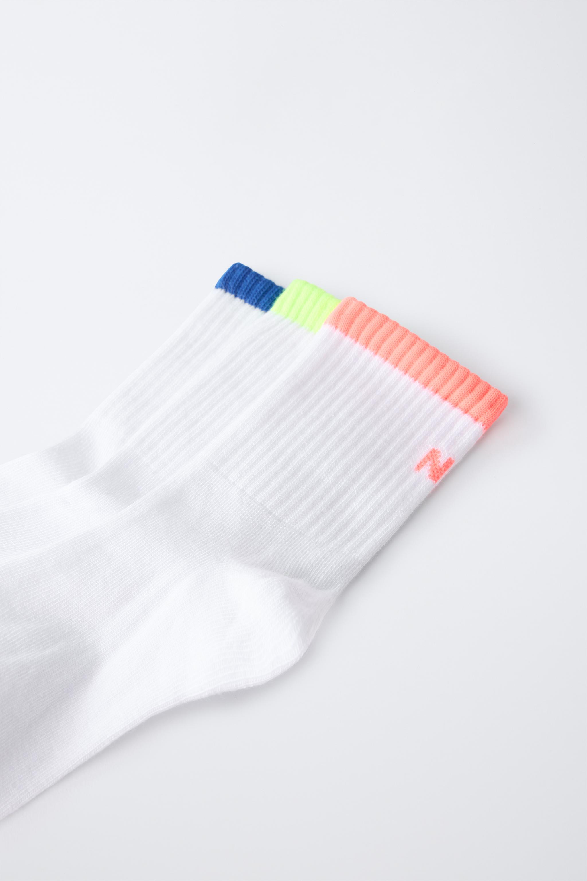 THREE-PACK OF NEON LETTER SOCKS