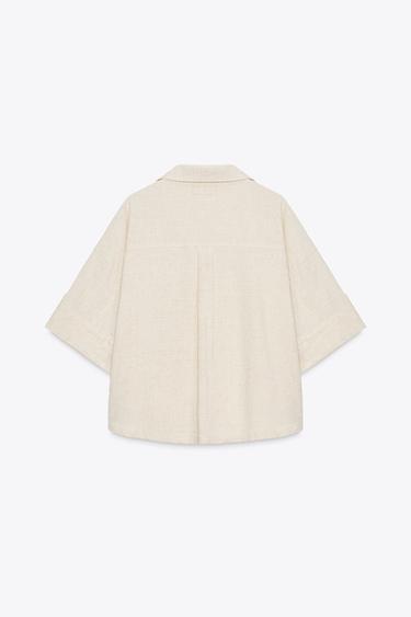 CHEMISE COURTE EN LIN - Sable de Zara - Image 5