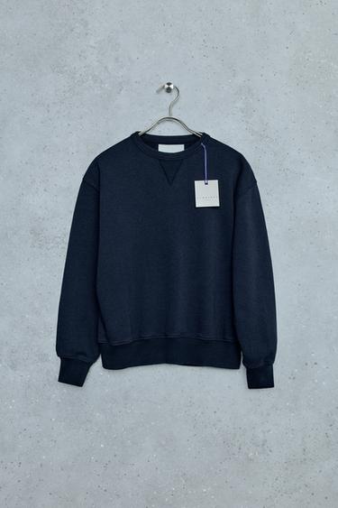 STORIESZ - MOLETOM LISO RIB - azul-marinho da Zara