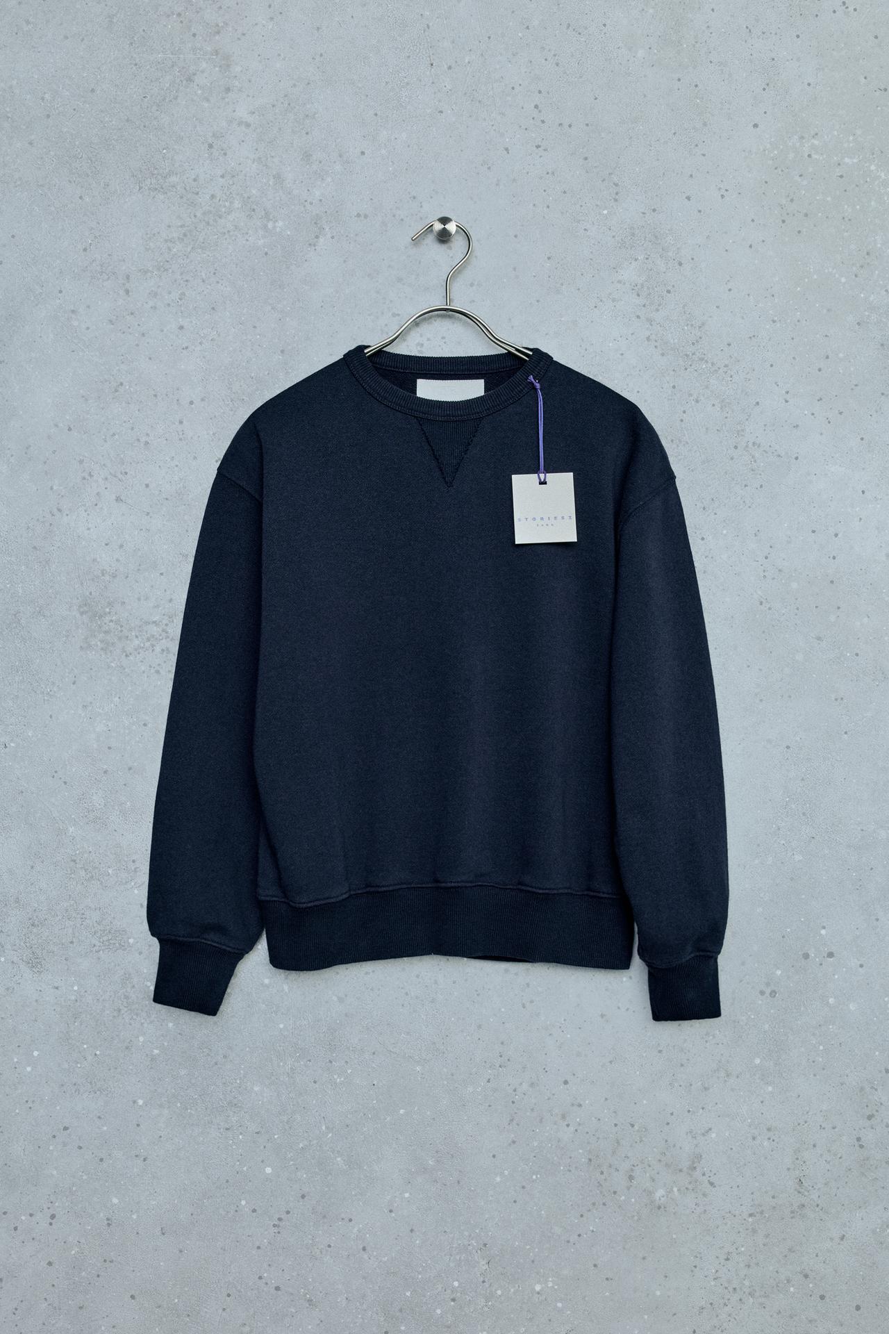 STORIESZ - TEXTURED SOLID SWEATSHIRT — navy