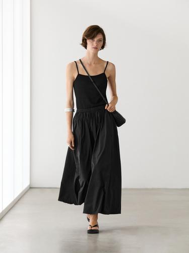 Jupe midi en tissu technique - Noir de Zara - Image 0