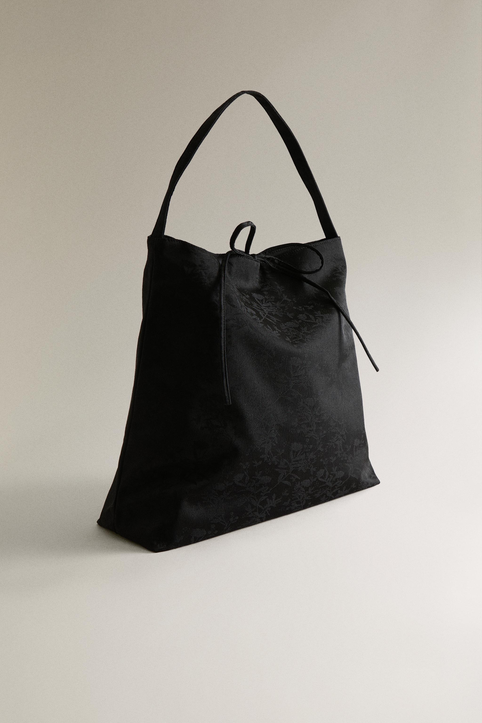 JACQUARD TOTE BAG — Black