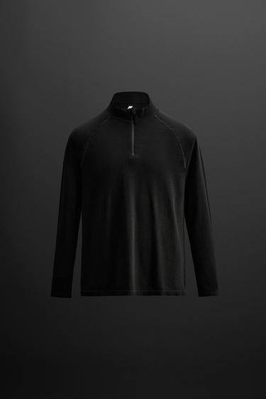 Zara ZIPPER COLLAR SHIRT - Black