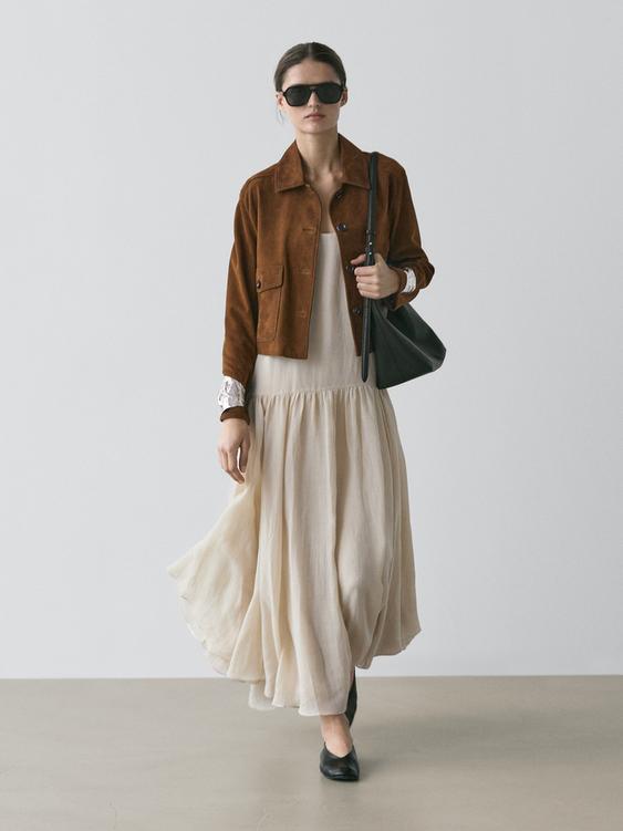 Suede leather jacket